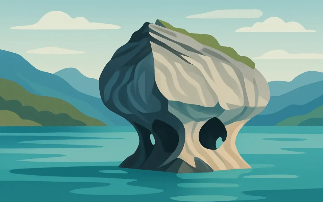 Catedral de Mármol desde Puerto Río Tranquilo