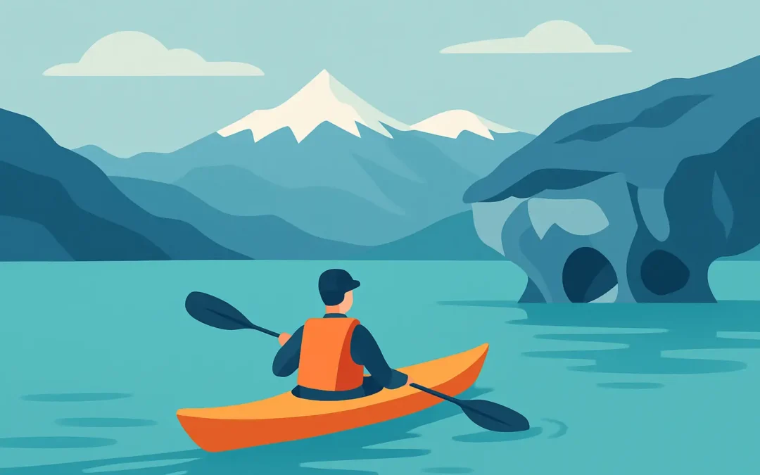 Kayak guiado en Lago General Carrera